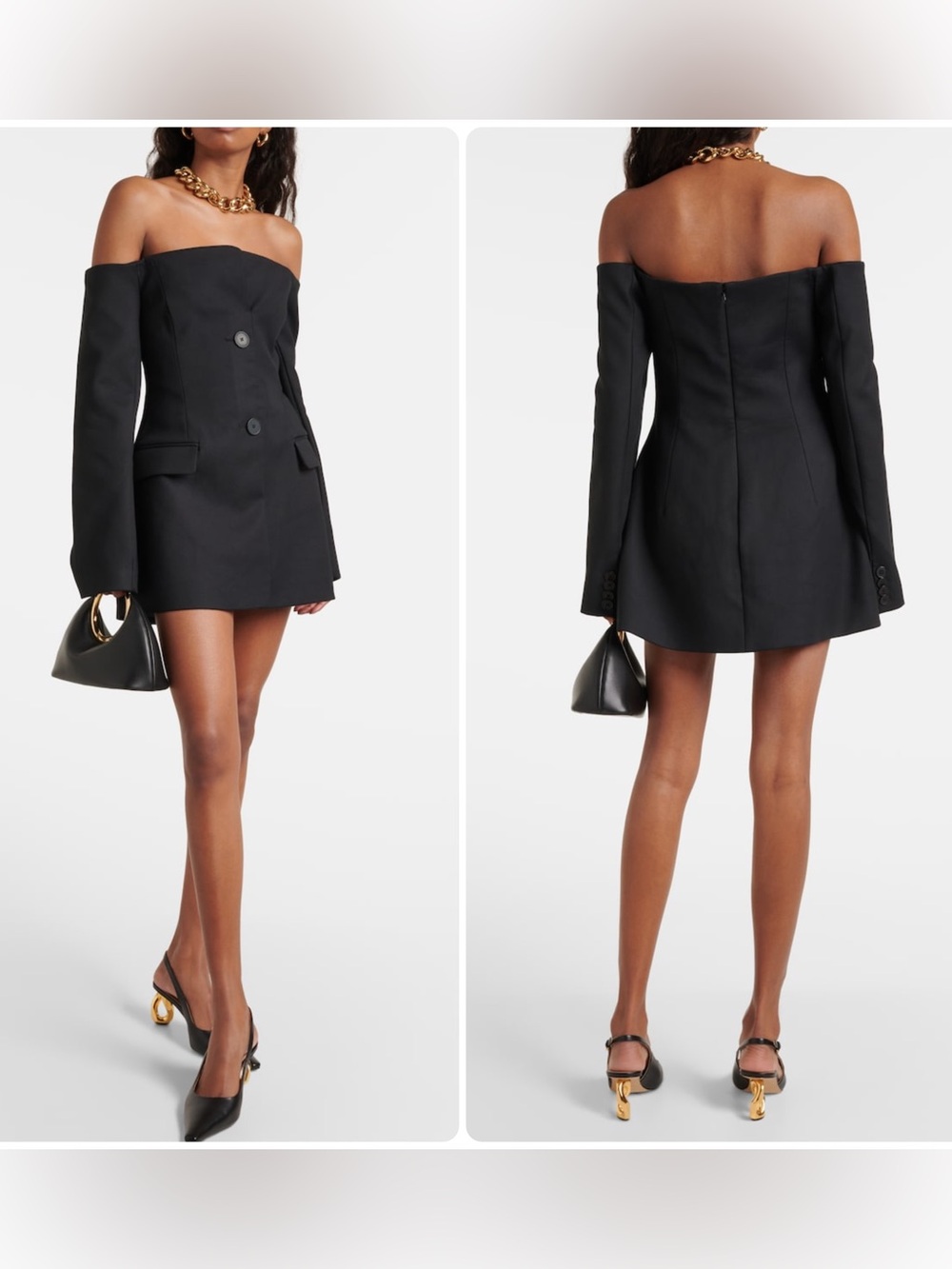 SIR. Sandrine Off-Shoulder Black Blazer Dress Size 2 (US 6)